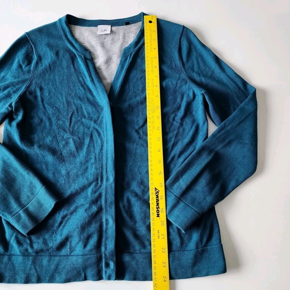 CAbi Ever Cardigan Sweater Womens Medium # 3368 Snap Front‎ Casual Teal Luxury - Picture 11 of 16
